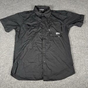 Ecko Unltd. Men's Black Short Sleeve Button Down Shirt Size L Cotton Blend